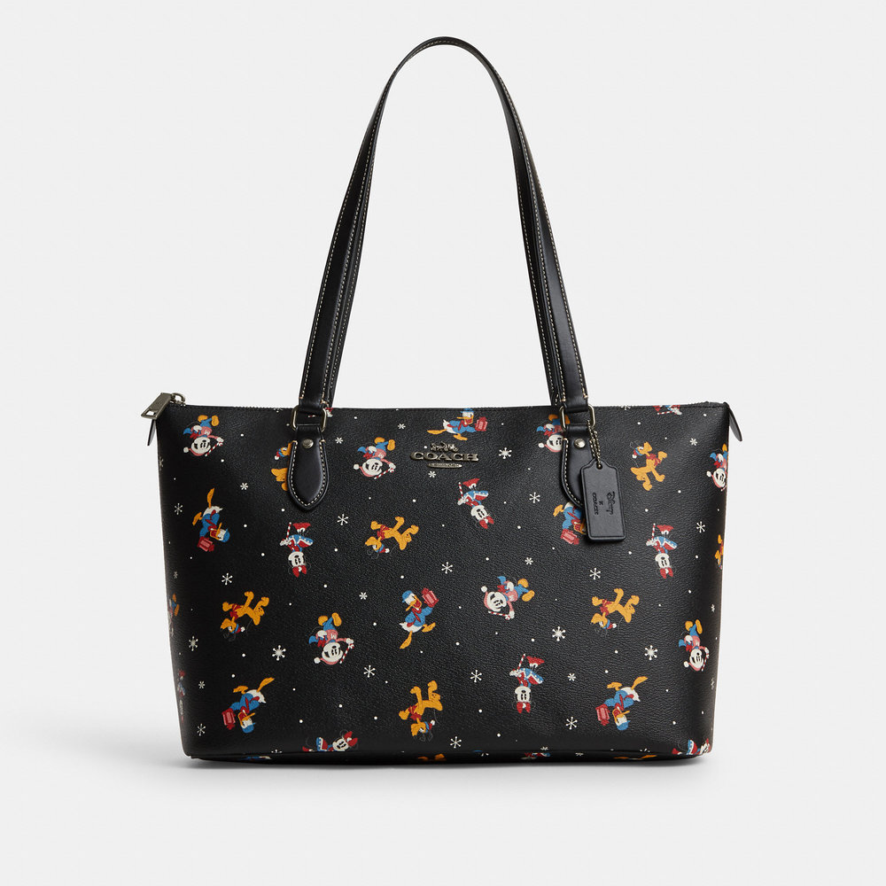 EUC Coach Outlet Disney X Coach Gallery Tote With Holiday Print
